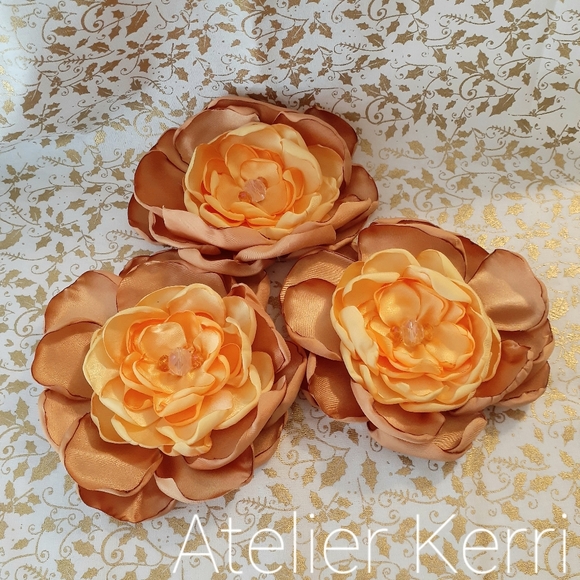 3pc Hello Fall Satin Flower Set - Picture 4 of 4